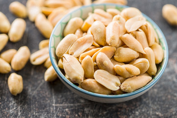 Salty roasted peanuts.