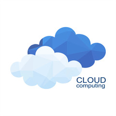 Cloud Computing Design Concept with Polygon. Technology Background. Vector graphic illustration.