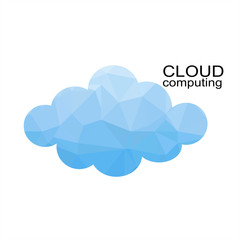 Cloud Computing Design Concept with Polygon. Technology Background. Vector graphic illustration.