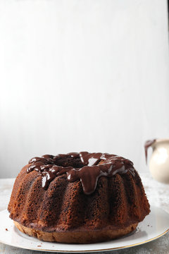 Homemade Pound Cake With Chocolate Sauce