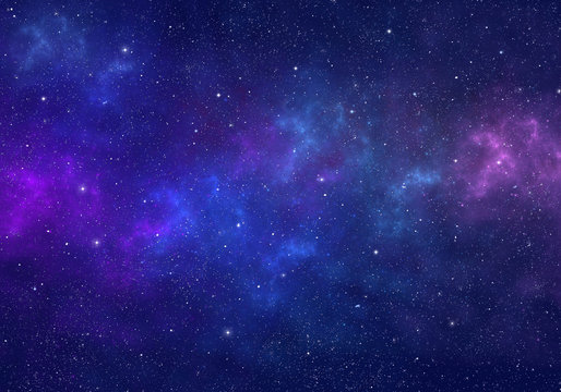 Fototapeta Nebula and stars in night sky. Space background.