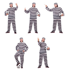 Prison inmate isolated on the white background