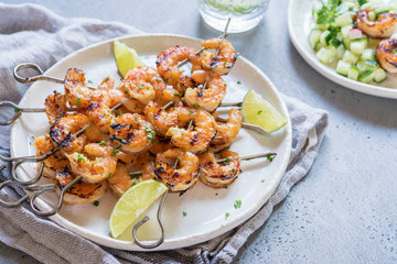 Grilled shrimp skewers
