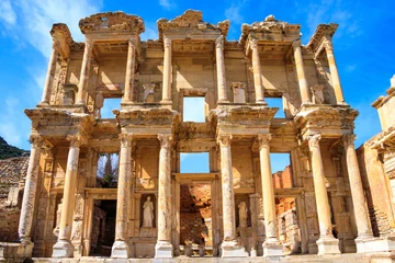 Wandcirkels aluminium The ancient city of Ephesus in Turkey © nakedking