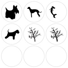 Set Of 9 simple editable icons such as mesquite tree, mesquite tree, miniature schnauzer