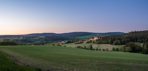 Fototapeta na wymiar Abendpanorama bei Erlbach/Vogtland