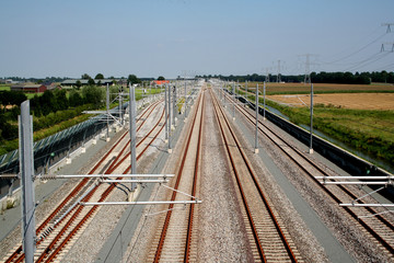 Fototapeta na wymiar Railway trace The Betuwe lijn or track