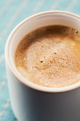 Close up of freshly made cup of coffee