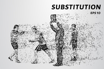 Football of the particles. Football player substitution