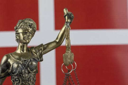 Human Rights Act and Justice Concept , Denmark Flag