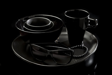 All black objects on black background