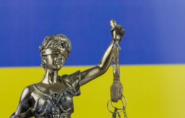 Human Rights Act and Justice Concept , Ukrain Flag