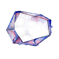 Purple diamond rock jewelry mineral.  Geometric quartz polygon crystal stone mosaic shape amethyst gem.