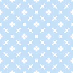 Elegant minimalist floral pattern in blue and white colors. Abstract texture