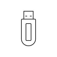 usb flash card line vector black icon