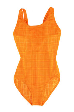 Orange Swimsuit Isolated On White Background