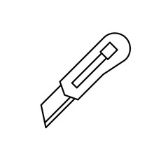 stationery knife line vector black icon