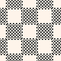 Obraz premium Geometric checkered seamless pattern with diagonal lines, squares, grid, lathing