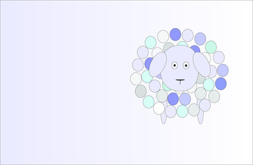 Diseño de oveja en tonos pasteles