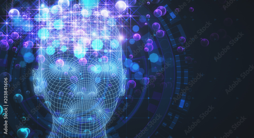 Poster science, artificial intelligence and robotics backdrop