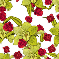 vector seamless flower pattern for cards, textiles, backgrounds
