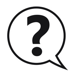 Question mark in a speech bubble vector icon