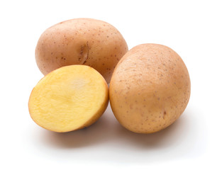 raw potato isolated on white background