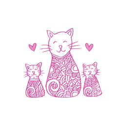 Cats. Doodle style.