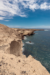 Tajao landscape, volcanic coastline in south Tenerife island, Canary islands, Spain.