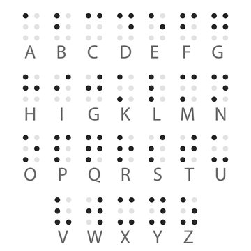 English Braille alphabet letters. Vector