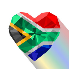 Vector South African heart, flag of the Republic of South Africa.