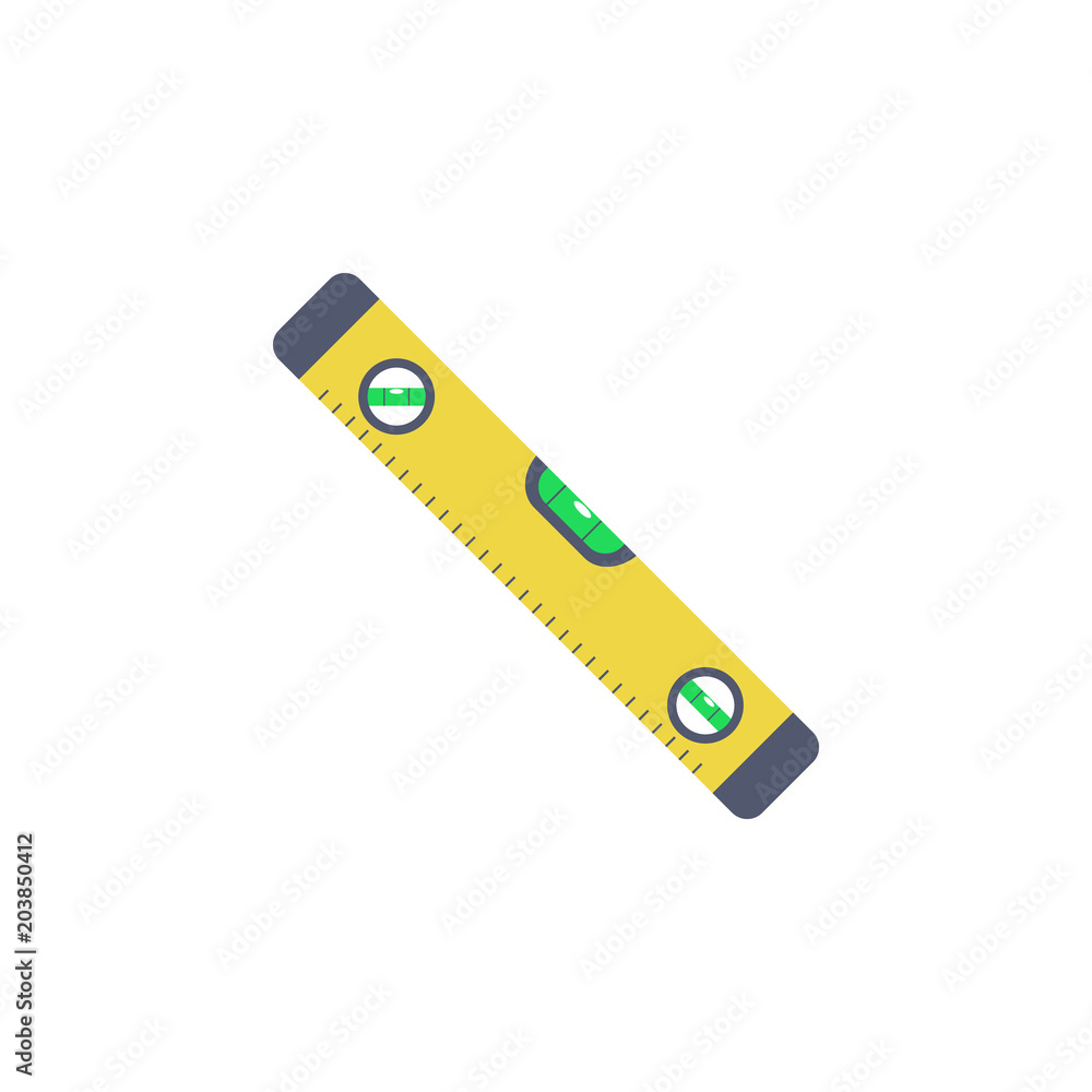 Poster colored level meter illustration. element of construction tools for mobile concept and web apps. det