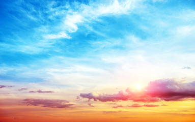 Fototapeta premium Sunrise summer sky panorama