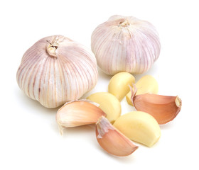 fresh garlic isolated on white