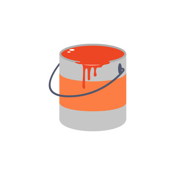 colored paint bucket illustration. Element of construction tools for mobile concept and web apps. Detailed paint bucket illustration can be used for web and mobile. Premium icon