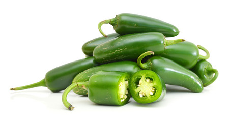A pile of finely chopped chilli peppers on a white background
