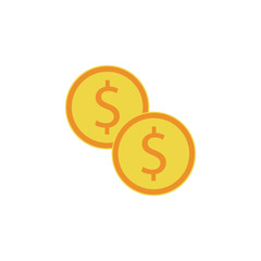 Obraz premium cash coins colored icon. Element of bankings for mobile concept and web apps. Detailed cash coins colored icon can be used for web. Premium icon