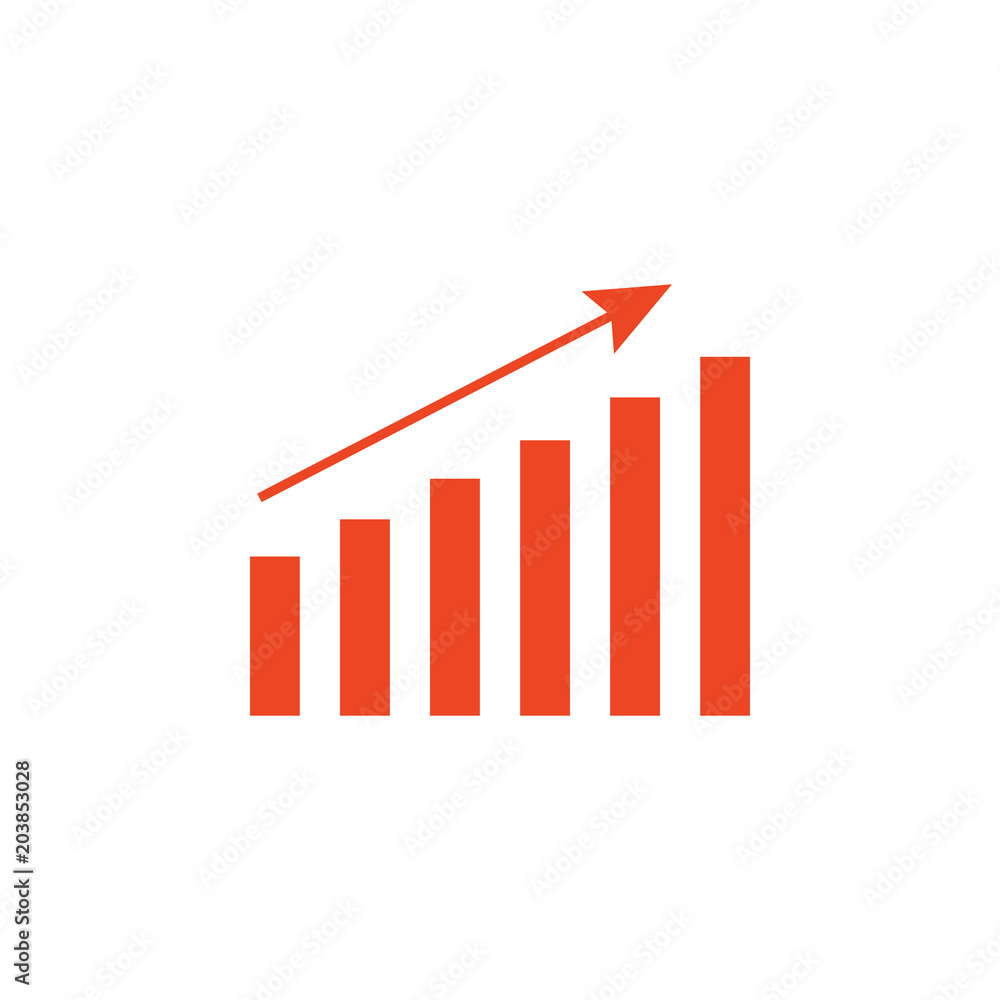 Aufkleber growth chart colored icon. element of bankings for mobile concept and web apps. detailed growth char
