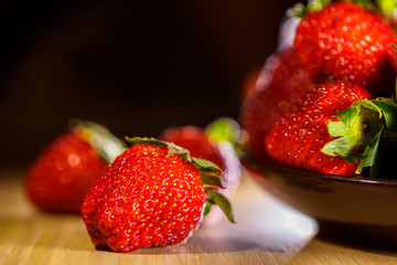 appetizing ripe strawberry close-up