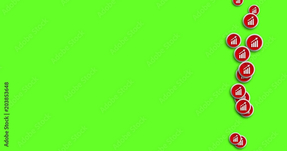 Poster animation modern abstract graph icons motion background.