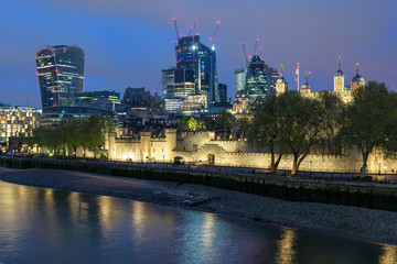 London skyline at cloudy night