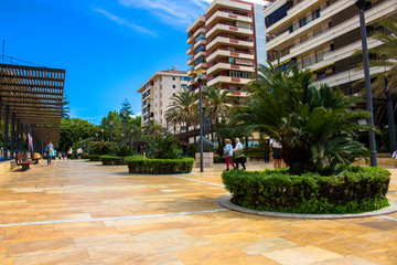 Obraz premium Street. A sunny day in the street of Marbella. Malaga province, Andalusia, Spain. Picture taken – 3 may 2018.
