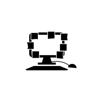 Mess on the desktop icon. Simple element illustration. Mess on the desktop symbol design from mess collection. Can be used in web and mobile
