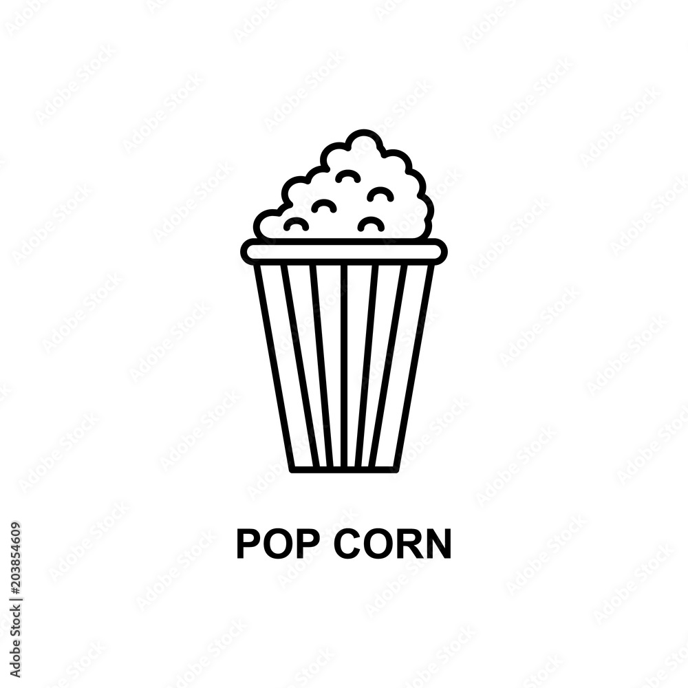 Aufkleber pop corn icon. element of cinema for mobile concept and web apps. thin line pop corn icon can be use
