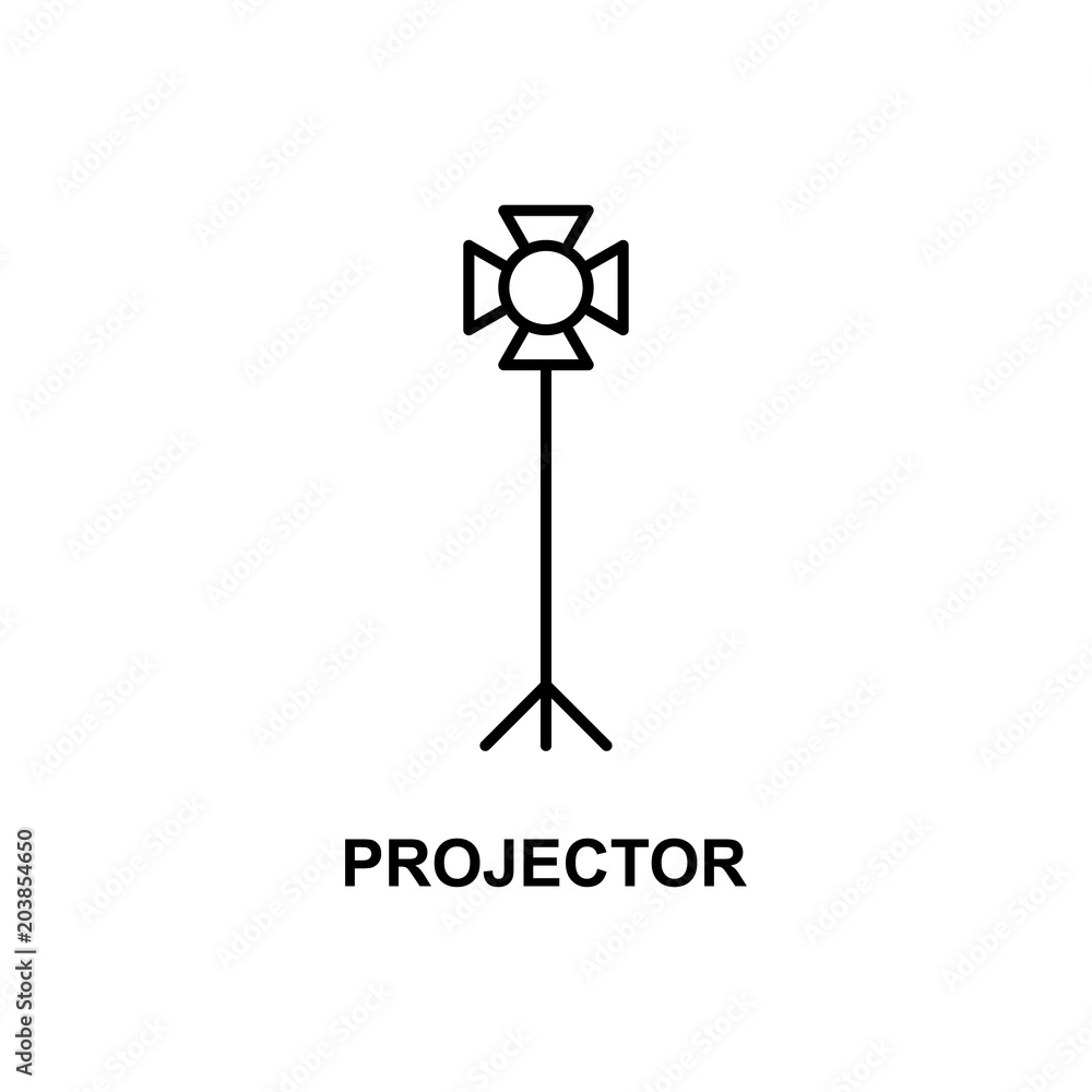 Poster light projector icon. element of cinema for mobile concept and web apps. thin line light projector i