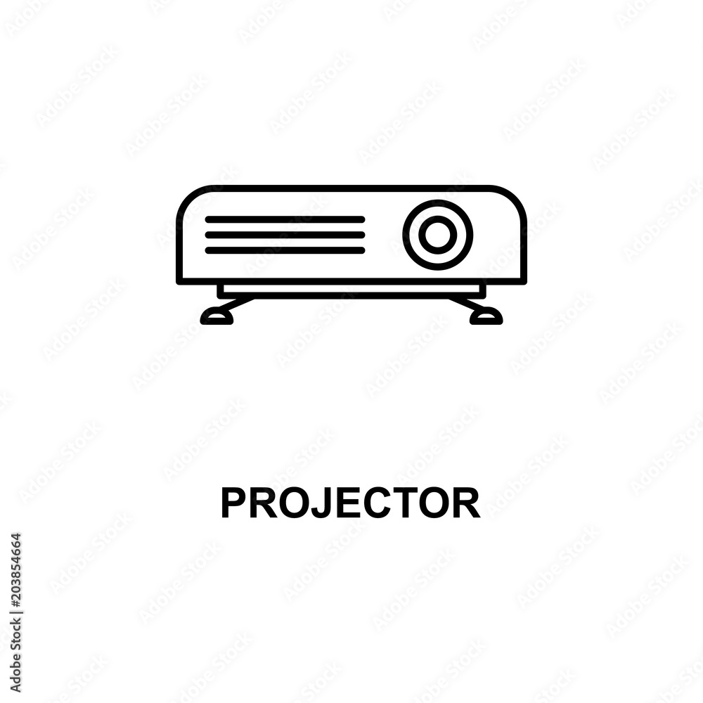 Aufkleber projector icon. element of cinema for mobile concept and web apps. thin line projector icon can be u