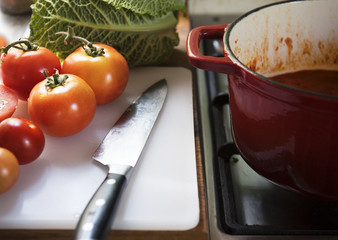Tomato sauce food photography recipe idea