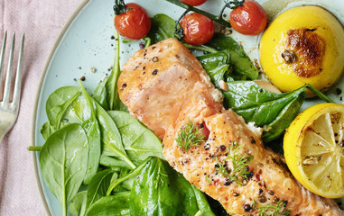 Grilled salmon food photography recipe idea