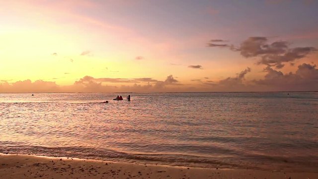 beautiful sunset in Tumon beach, Guam