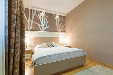 Interior of a modern luxury hotel bedroom